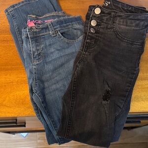 Girls Blue and Black Jeans